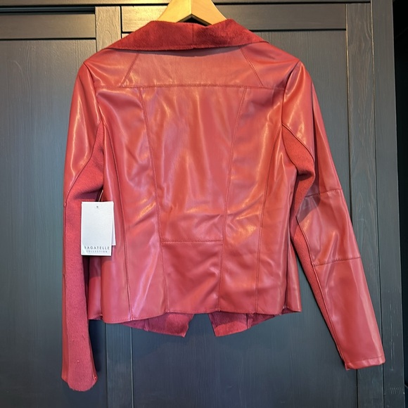 Faux Leather Jacket Wine Colour size S - Picture 3 of 4